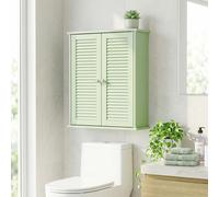 Homcom Bathroom Cabinet With Adjustable Shelf, Light Green