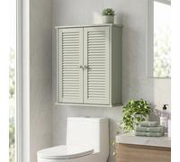 HOMCOM Bathroom Cabinet with Adjustable Shelf, Light Green
