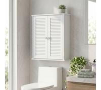 Homcom Bathroom Cabinet With Adjustable Shelf, White