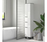 HOMCOM 2 Door Single Drawer White Bathroom Cabinet