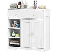 HOMCOM Bathroom Floor Cabinet, Bathroom Cabinet with Drawer and Door, White