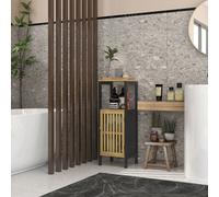 HOMCOM Bathroom Floor Cabinet Bamboo Bathroom Cupboard with Adjustable Shelf | TJ Hughes