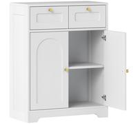 HOMCOM Bathroom Floor Cabinet with 2 Drawers - White