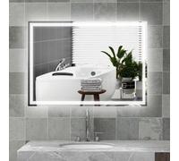 Homcom Bathroom Illuminated Mirror With 3 Colour Led Lights Defogging Film
