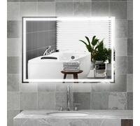 HOMCOM Illuminated Bathroom Mirror with LED Lights 3 Colours Defogging Film