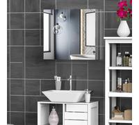 Wall Mounted Bathroom Mirror Glass Storage Stainless Steel Cupboard 4 Pattern