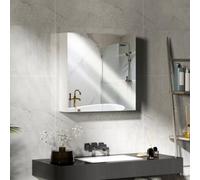 Homcom Bathroom Mirror Cabinet Wall Mounted, 60 X 15 X 60 Cm, White White