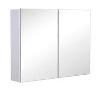 HOMCOM Bathroom Mirror with Storage, 2 Internal Adjustable Shelves, Cushioned Door without Noise, for Mirrored Vanity, Bedroom Aosom UK