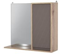 HOMCOM Bathroom Mirror Cabinet, Wall-Mounted Bathroom Cabinet with Mirror and Adjustable Inner Shelf, 57L x 14.2W x49.2H cm