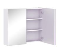 HOMCOM Bathroom Mirror Cabinet Wall Mounted Storage Door Adjustable Shelf