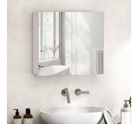 HOMCOM Bathroom Mirror Cabinet with 2 Doors & Adjustable Shelf, White HOMCOM White