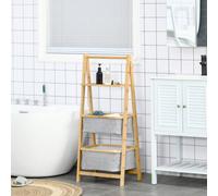 Homcom Bathroom Rack Shelf 3-Tier Foldable Organizer Shelves Standing Rack