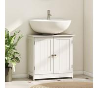 HOMCOM Basin Vanity Cabinet - White, White