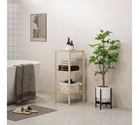 Homcom Bathroom Storage Shelving Unit, Freestanding Bamboo Shelves, Natural Natural One Size