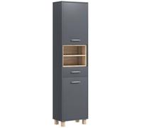Homcom Bathroom Storage Unit With Open Shelves And Drawer In Grey Grey