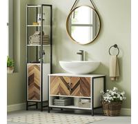 Homcom Bathroom Under Sink Cabinet For Basin With Or Without Pedestal Cream, Cream