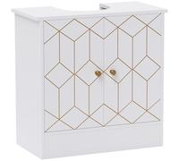 HOMCOM Bathroom Under Sink Cabinet for Basin with or without Pedestal White, White
