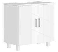 HOMCOM Bathroom Under Sink Cabinet for Basin without or with Pedestal - High Gloss White