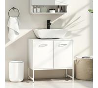 HOMCOM Bathroom Under Sink Cabinet for Basin without or with Pedestal White - White