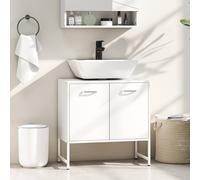 Homcom Bathroom Under Sink Cabinet For Basin Without Or With Pedestal White White One Size