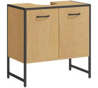 HOMCOM Bathroom Vanity Unit, Under Sink Storage Cabinet with Soft-Close Doors for Basin without or with Pedestal, Natural