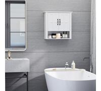 HOMCOM Bathroom Wall Cabinet, Medicine Cabinet w/ Adjustable Shelf, White