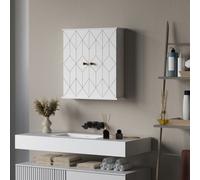 Homcom Bathroom Wall Cabinet, Wall Cupboard With Adjustable Shelf, White