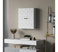 HOMCOM Bathroom Wall Cabinet, Wall Cupboard with Adjustable Shelf, White