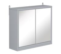 HOMCOM Bathroom Wall Cabinet with Mirror, Adjustable Shelf, Cushioned Door with Quiet Close, for Bathroom or Bedroom Vanity, Grey Aosom UK