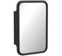 HOMCOM Bathroom Wall Cabinet with Tempered Mirror Metal Bathroom Mirror Cabinet with 3 Shelves Black