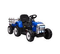HOMCOM Electric Ride on Tractor w/ Detachable Trailer, 12V Kids Battery Powered Electric Car w/ Remote Control, Music Start up Sound, Blue
