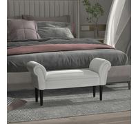 HOMCOM Bed End Chaise Lounge Window Seat Arm Bench Hallway Wood Legs Grey