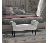 HOMCOM Bed End Chaise Lounge Window Seat Arm Bench Hallway Wood Legs Grey - Grey