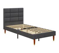 Homcom Bed Frame Panelled Fabric Dark Grey Single