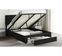 HOMCOM Bed Frames with Storage: HOMCOM Double Ottoman Bed Frame with Lift-Up Storage & Drawer in Black