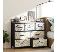 Homcom Chest Of Drawers, Fabric Dresser With Open Shelf Multi