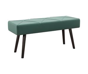 HOMCOM Bedroom Bench Shoe Bench with Soft Cushion, Velvet Upholstery, Steel Legs, for Entryway & Window Seat Storage, Green Aosom UK