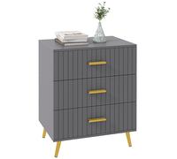 Drawer Dresser for Bedroom, Chest of Drawers with Aluminium Legs, Dark Grey HOMCOM Dark Grey One Size