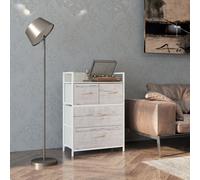 HOMCOM 4 Drawer Natural Bedroom Chest of Drawers - Brown - Wilko