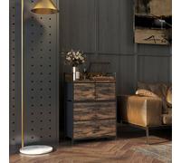 HOMCOM Bedroom Chest of Drawers 4 Drawer Dresser w/ Shelf, Rustic Brown