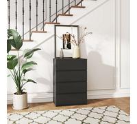 Homcom Bedroom Chest Of Drawers, 4 Drawers Dresser, Drawer Unit, Black