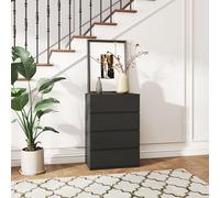 Chest of Drawers, Modern 4 Drawers Dresser for Bedroom HOMCOM Black One Size