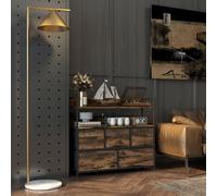 HOMCOM Bedroom Chest of Drawers 5 Drawer Dresser w/ Shelves, Rustic Brown