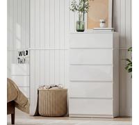 HOMCOM Bedroom Chest of Drawers, 5 Drawers Dresser, Drawer Unit, White, White