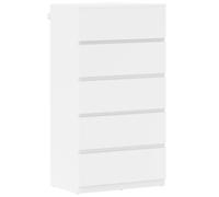 HOMCOM Bedroom Chest Of Drawers - 5 Drawers Dresser - Drawer Unit - White | TJ Hughes