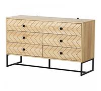 HOMCOM Chest Of 6 Drawers Storage Unit 71x120cm Unique Zigzag Design Anti tip