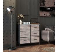 HOMCOM Bedroom Chest Of Drawers 6 Drawer W/ Shelf, Grey, Grey