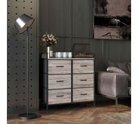 HOMCOM Bedroom Chest Of Drawers 6 Drawer Dresser W/ Shelf - Grey Wood Effect | TJ Hughes