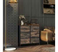 HOMCOM Bedroom Chest of Drawers 6 Drawer Dresser w/ Shelf, Rustic Brown