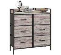 HOMCOM Bedroom Chest Of Drawers 6 Drawer W/ Shelf, Grey, Grey